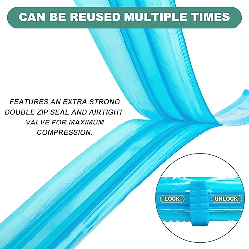Miniatura 7 de WTREE Paquete de 20 bolsas de almacenamiento al vacío, bolsas ahorradoras de espacio, bolsas selladas al vacío para edredones, mantas,