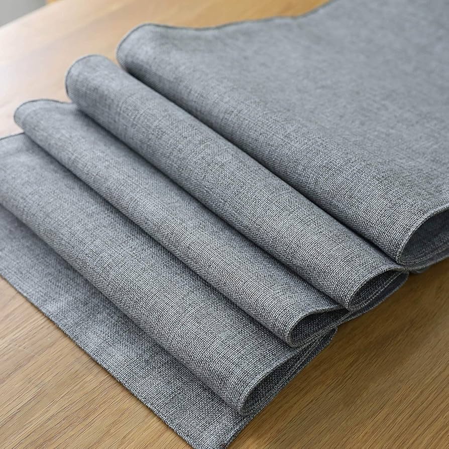 Amazon｜Khooti両面ウォッシャブルポリジュートテーブルランナー耐熱