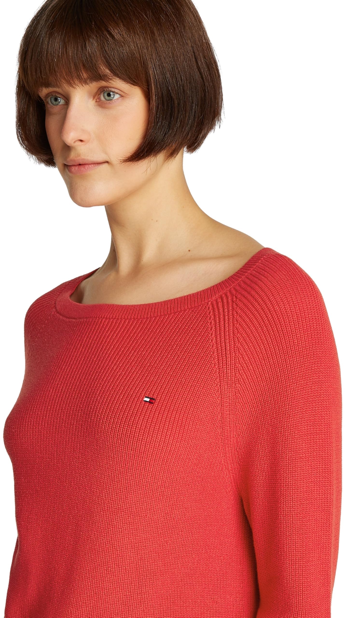 TOMMY HILFIGER Damskie CO CARDI FINE GG LS BOAT-NK SWT WW0WW44975, czerwone, XXS, Czerwony (główny czerwony), XXS