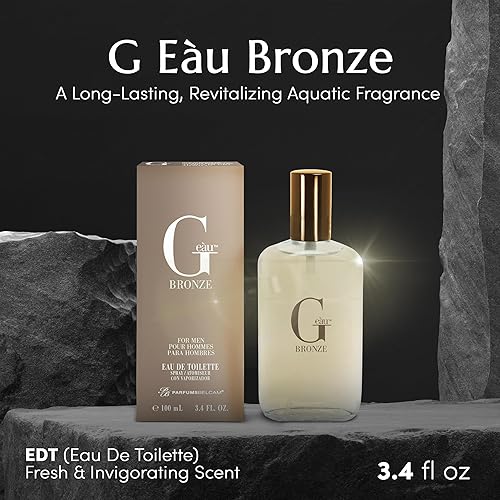 Miniatura 2 de PB ParfumsBelcam G eàu - Perfume en espray de bronce para hombres, 3.4 onzas líquidas, colonia de larga duración, fragancia acuática de madera con