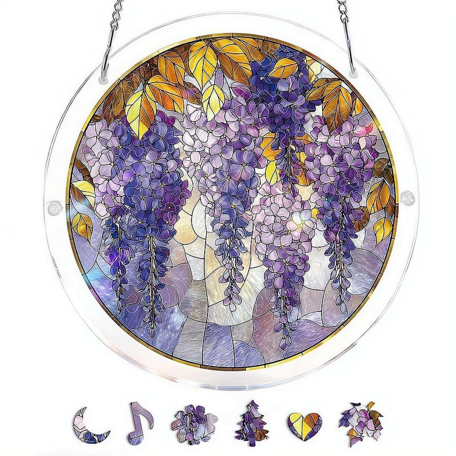 Acrylic Puzzle Suncatcher, Sun Catchers Puzzles Kit, Sun Catcher Puzzle Kit for Doors Garden and Window Hanging Decoration, DIY Suncatcher Kits â image 1