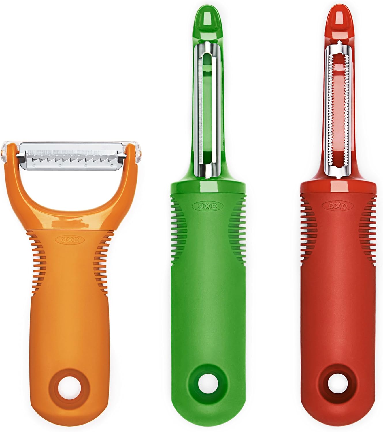 OXO Good Grips 3Piece Peeler Set Green/Orange/Red, 10
