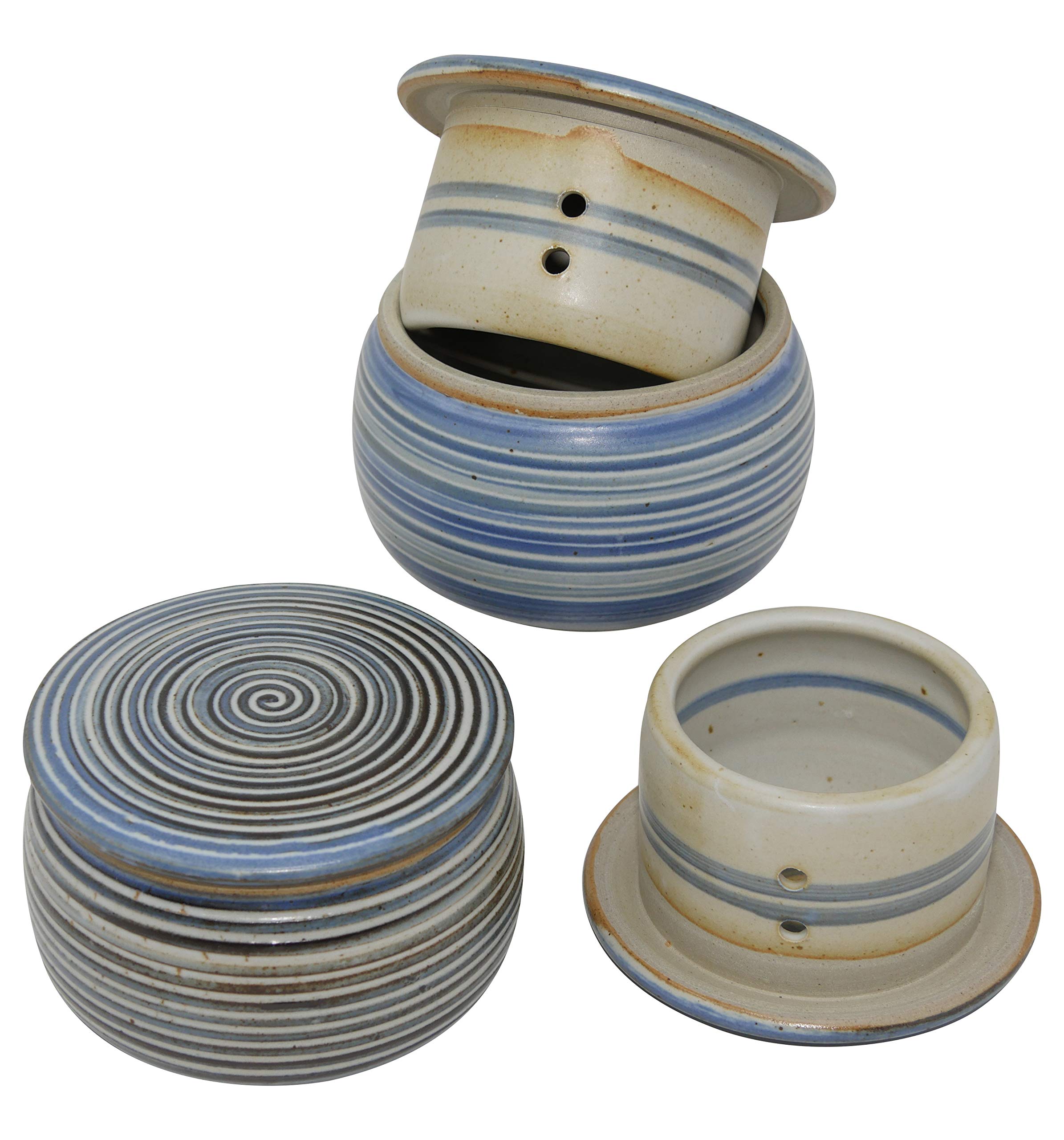 Butterglocke Aus Keramik - Französische Butterdose Mit Wasserkühlung, 150 G, Weiß