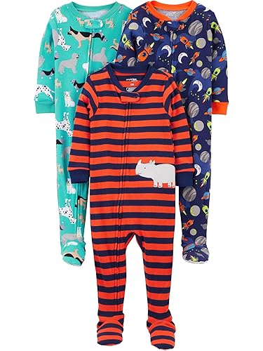 Simple Joys por Carter's Pijamas de Algodón con Puntillas para Niños Pequeños y Bebés, Paquete de 3