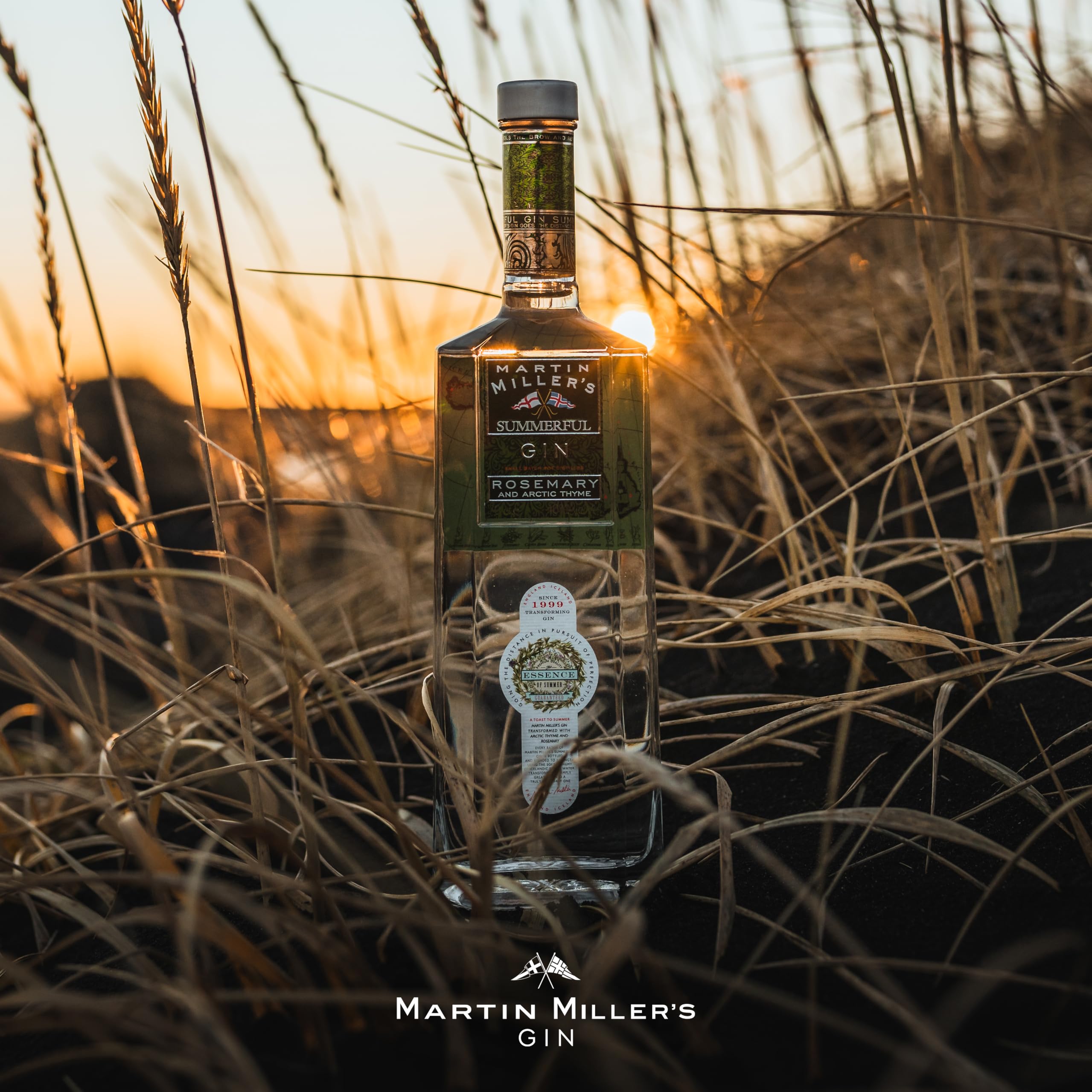 Martin Miller's Summerful Gin - Estuche de Regalo | Ginebra 700 ml + Miniatura | Edición Especial con Botánicos de Primavera y Verano, Refrescante y Aromática, Para Gin Tonic y Cócteles