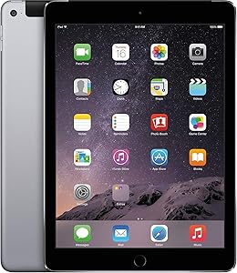 Apple iPad Air 2 9.7in 64GB Cellular Unlocked + WiFi Tablet - Space Gray / Black - MH2M2LLAUS-cr (Renewed)