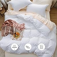 Vista 400 de Bedsure - Juego de ropa de cama de 2 piezas con 1 funda de edredón y 1 funda de almohada, extrasuave, prelavado, con cremallera, sin edredón