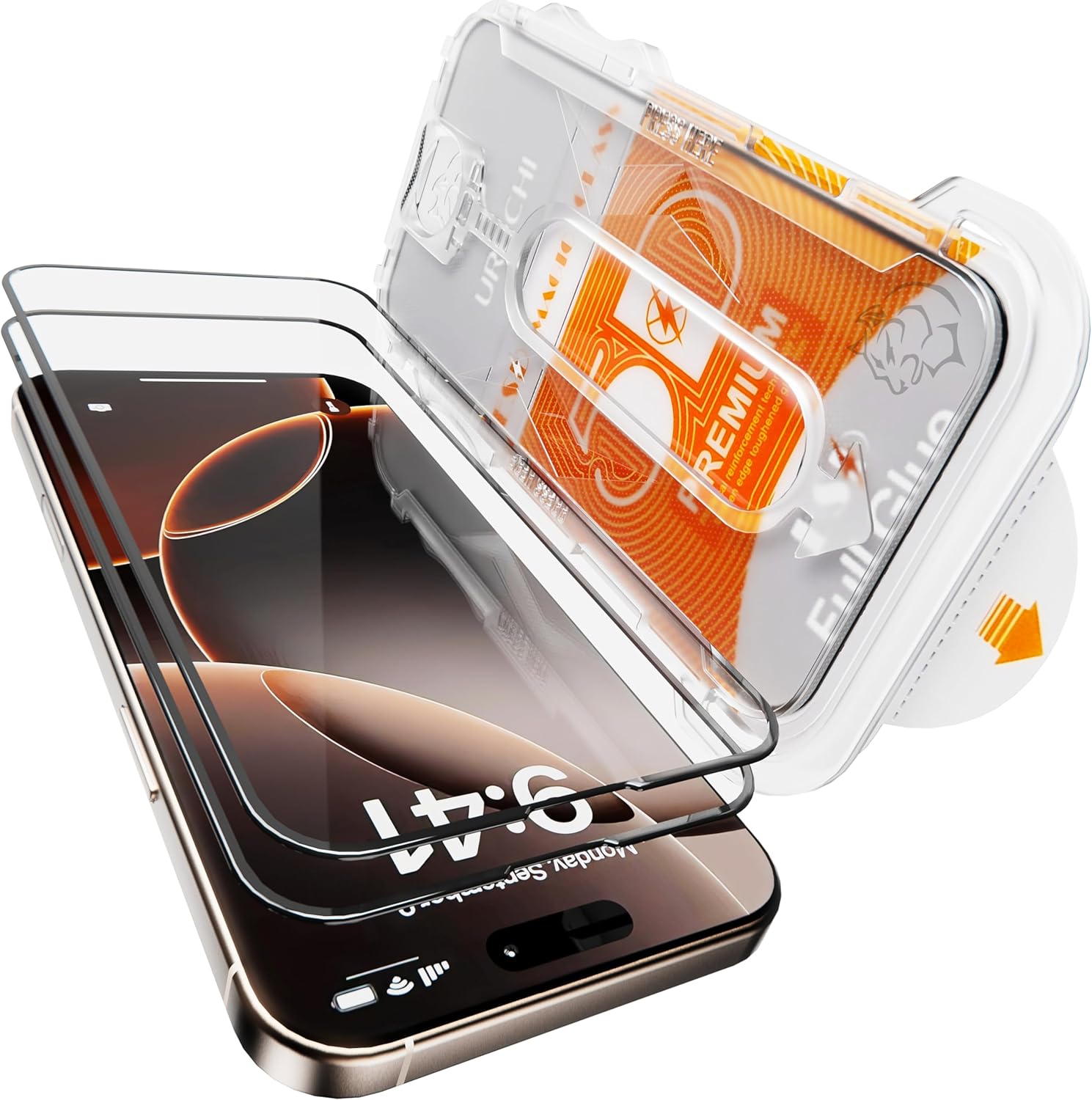 HD Screen Protector for iPhone 15 Pro Max Screen Protector Easy Installation, Premium Military Grade Shatterproof Tempered Glass Full Coverage Protection, Anti Fingerprint, No Bubbles No Dust, 2 Packs