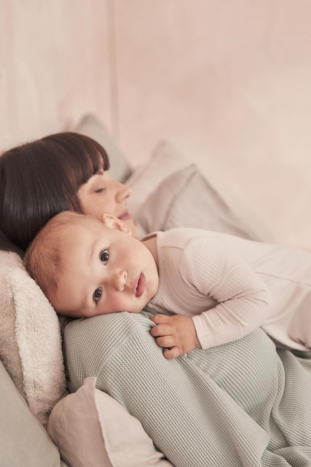 MORI Baby Ribbed Clever Pajamas with Two-Way Zips & Scratch Mitts – Footed Nightwear – Viscose from Bamboo & Cotton - Image 3