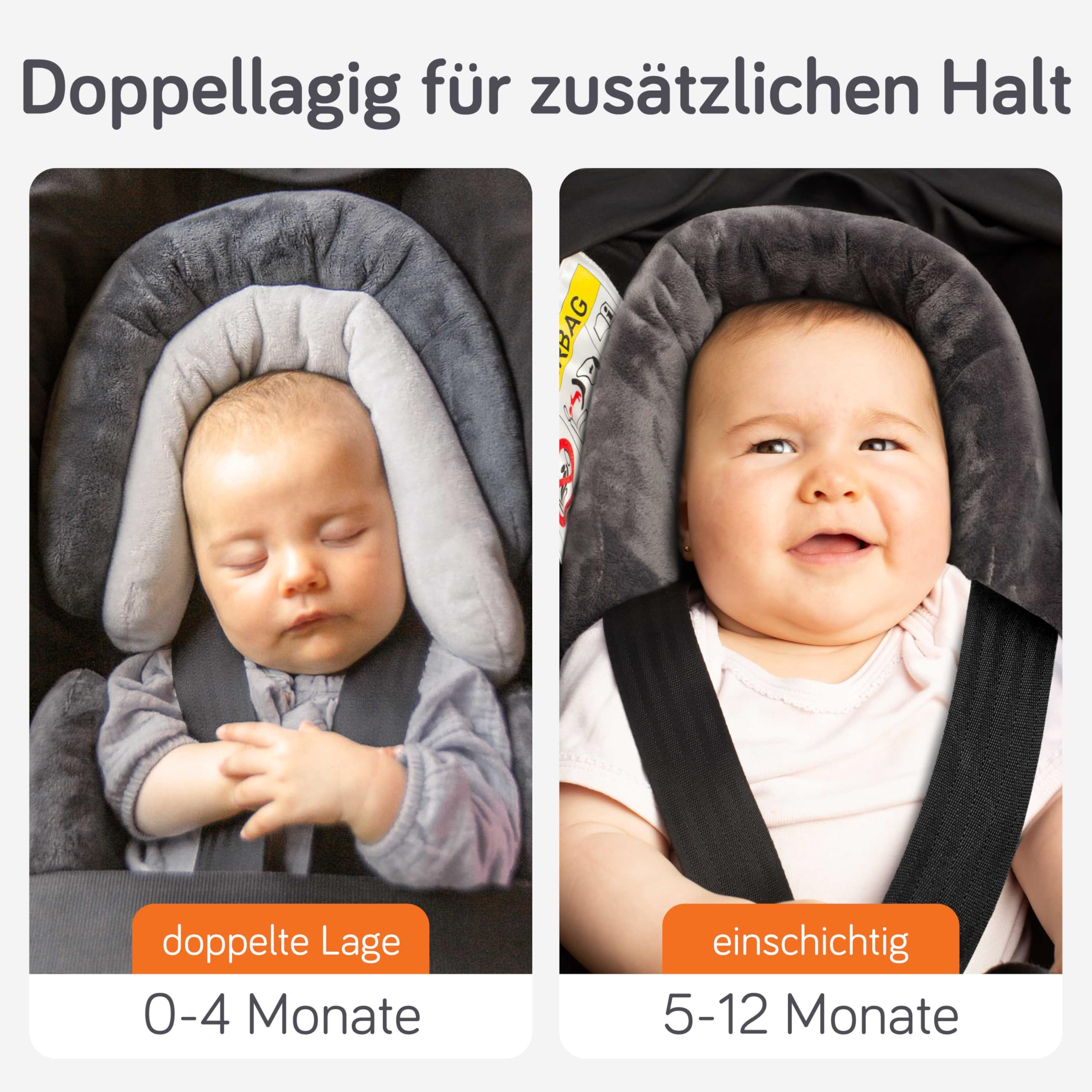 Baby Uma 2-in-1 Baby & Autositz Neugeboreneneinsatz Babyschale (0-12 Monate) Superweicher, Universeller Neugeborenen Einsatz - Waschmaschinengeeignete Autositz Kopfstütze & Sitzauflage Kinderwagen