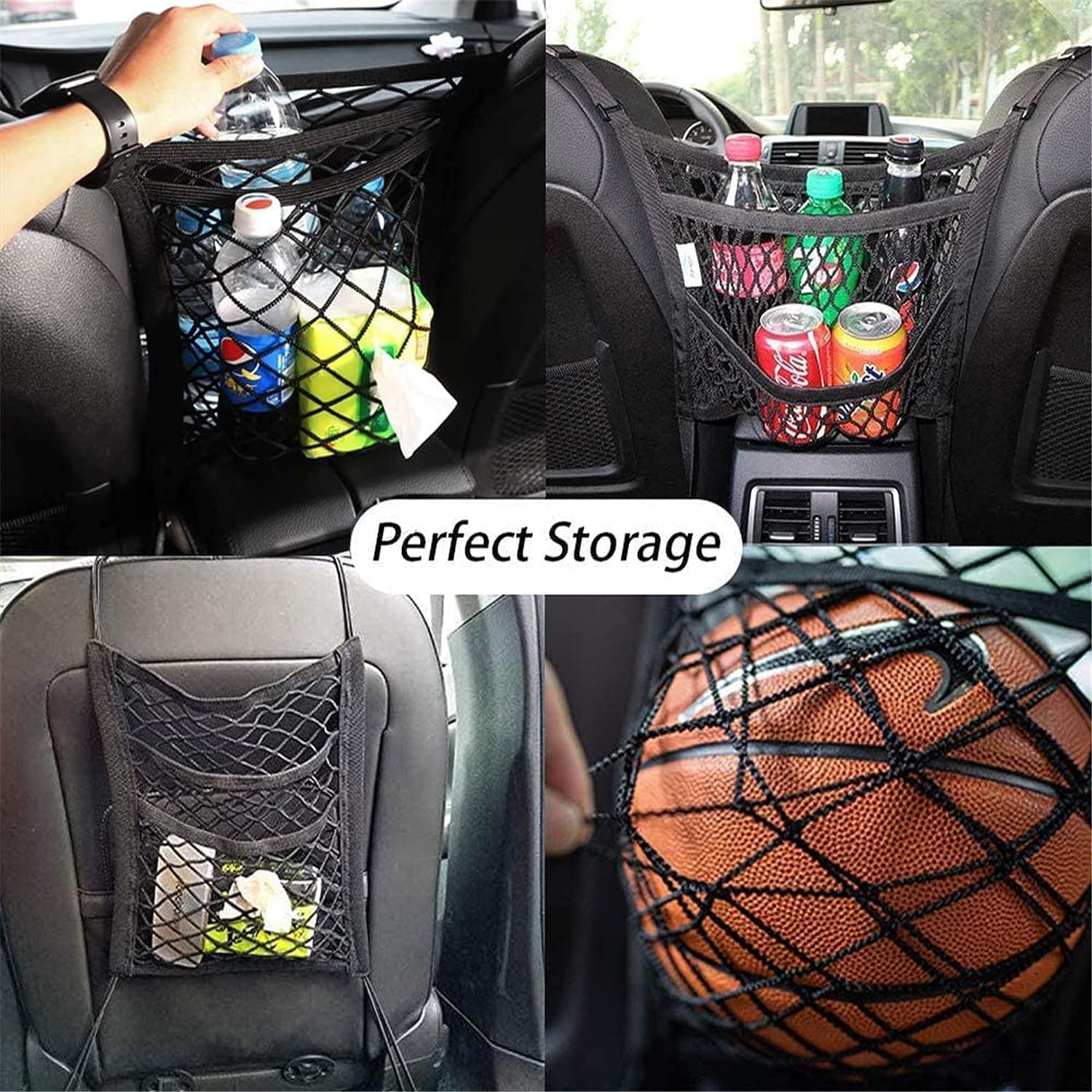 Candora Car Dog Guard Pet Barrier Dog Car Net Barrier with Auto Safety Mesh Organizer Stretchable Storage Bag Universal for Cars, SUVs,3 Layer Pet Dogs Car Driving Accessories Safety Travel 4 81I7cQHC1iL. AC SL1500