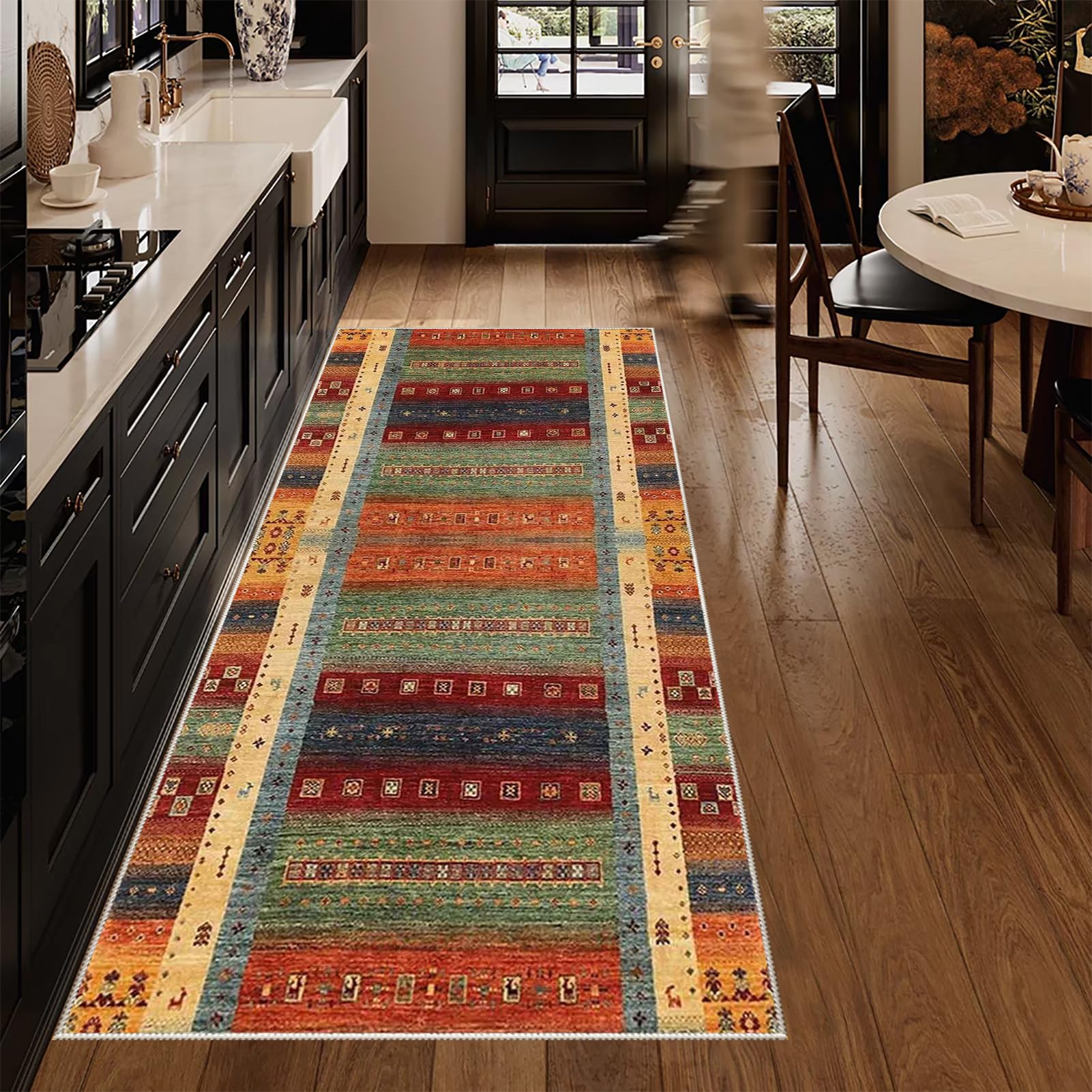 90 x 280 cm Tappeto Corridoio Lungo Passatoie per Cucina Passatoia Ingresso Tappeto Cucina Antiscivolo Lavabile Tappeto Passatoia Corridoio Moderno per Cucina Lavanderia Runner Corridoio