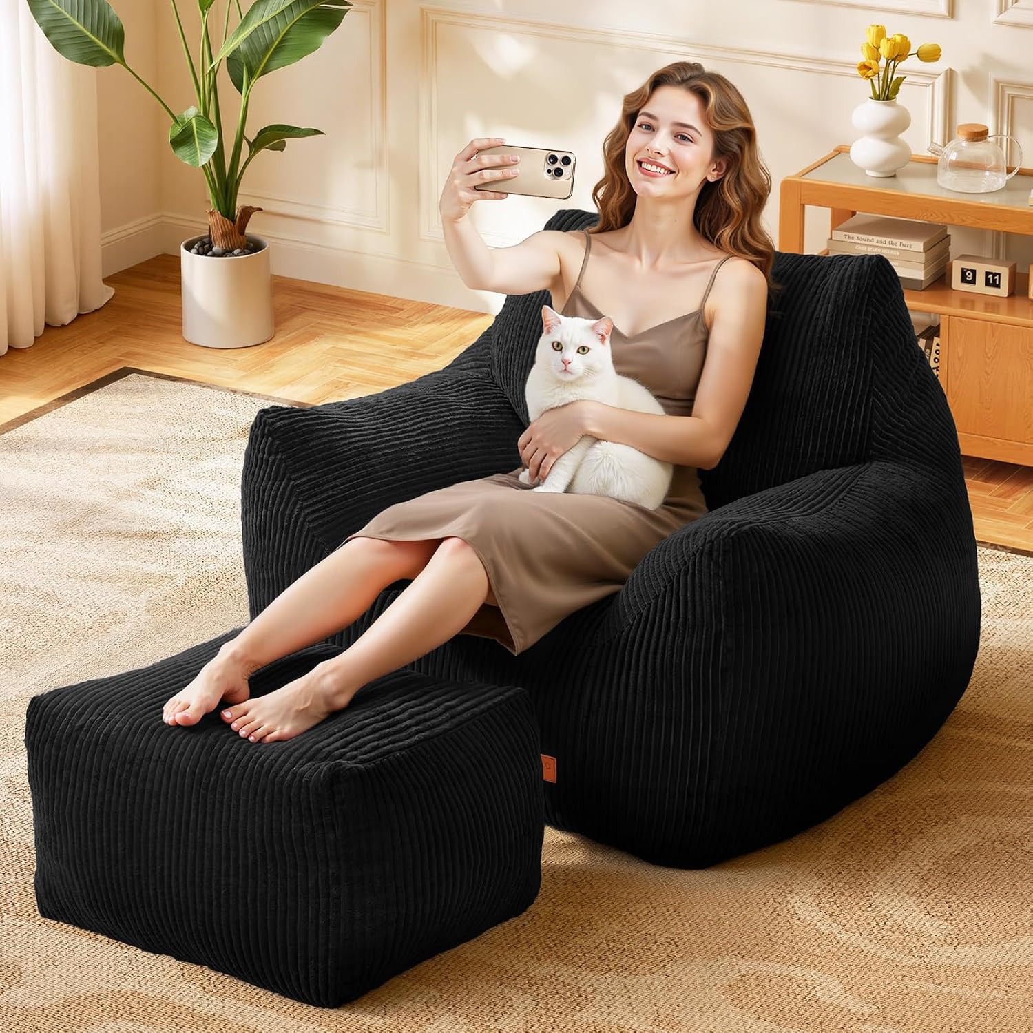 Big Bean Bag Chair for Adults, Ultra Soft BeanBag for Living Room image 5