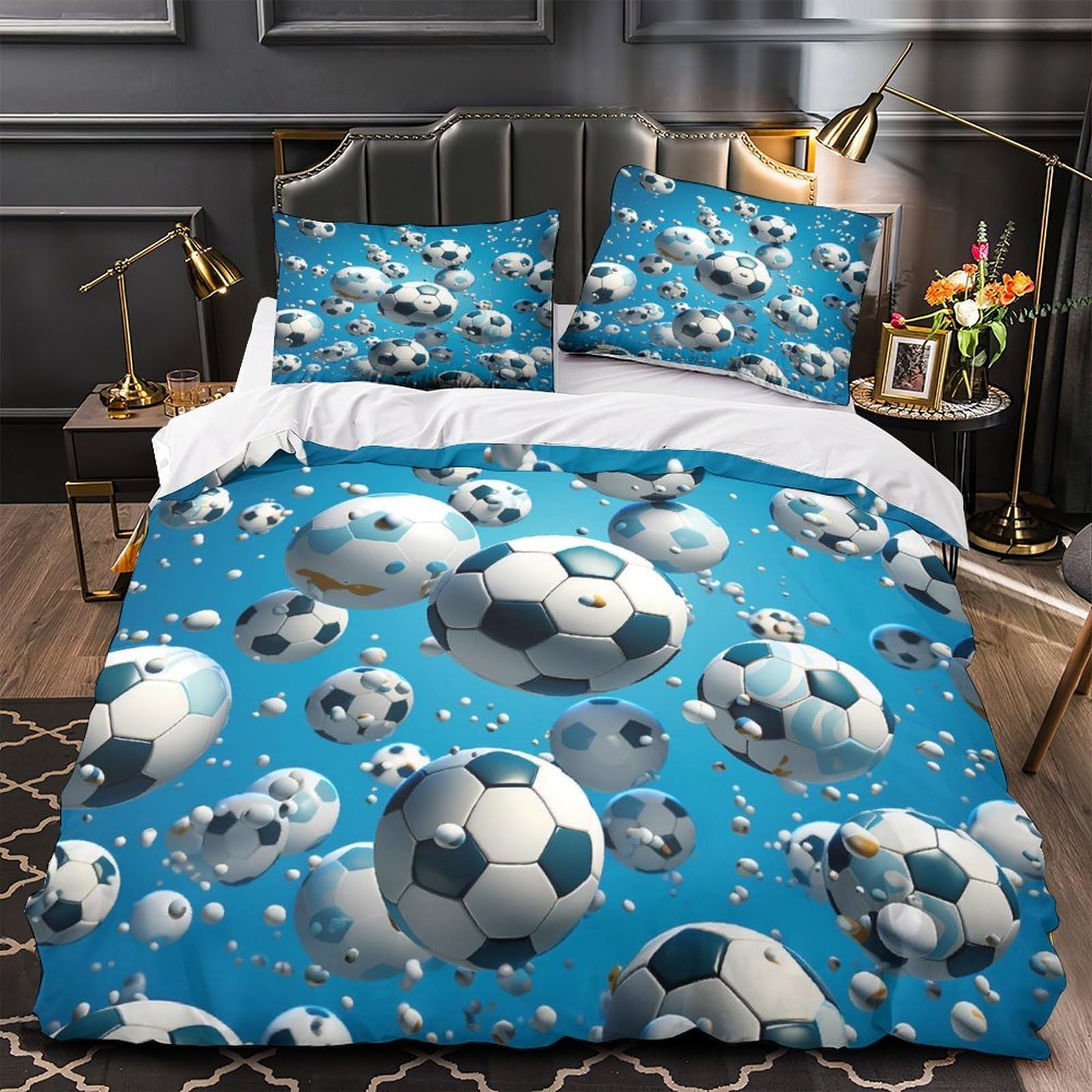 Housse de couette microfibre douce et résistante pour lit King 220x240cm