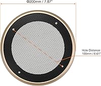 Vista 2 de Cubierta de rejilla de altavoz de malla negra protector de parrilla de subwoofer (con tornillos), [para bricolaje de audio doméstico] - Marco