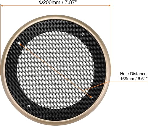 Miniatura 2 de Cubierta de rejilla de altavoz de malla negra protector de parrilla de subwoofer (con tornillos), [para bricolaje de audio doméstico] - Marco de