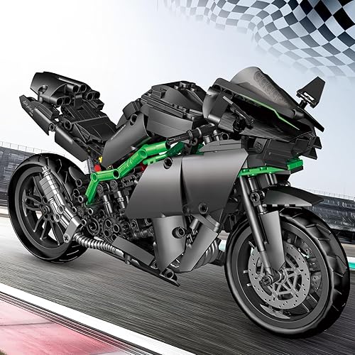 Miniatura 2 de JMBricklayer H2R - Juego de bloques de construcción de motocicleta 60119, kit de construcción de modelo de motocicleta coleccionable, juguetes de