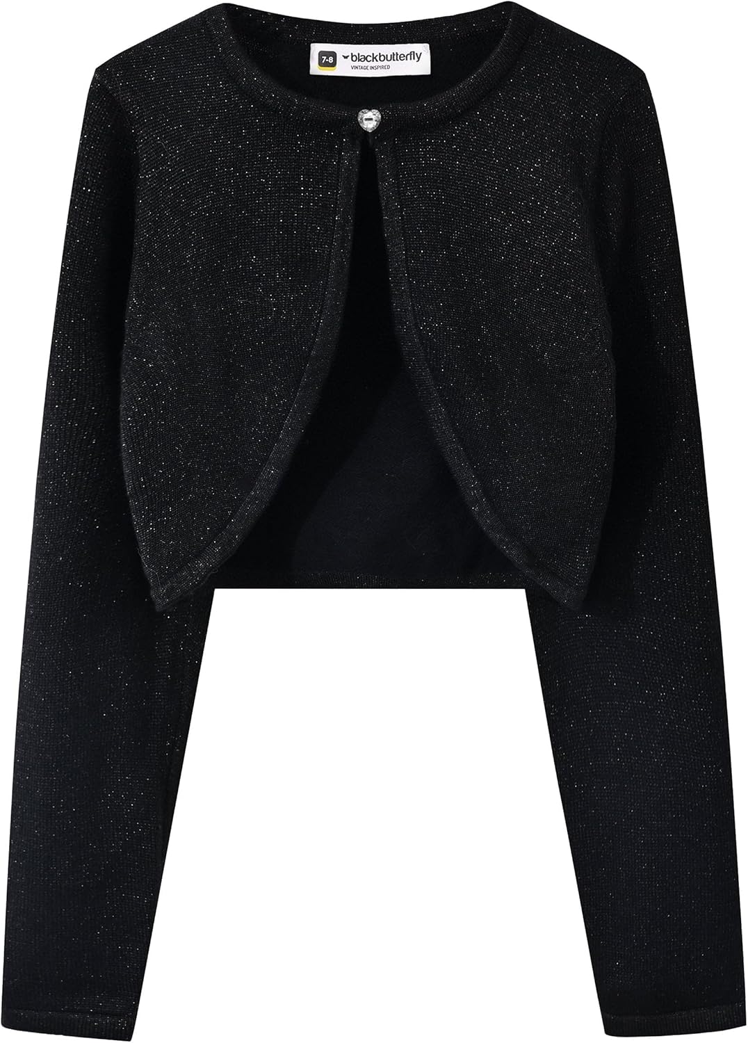 BlackButterfly Kids Long Sleeve Sparkle Cardigan Childrens Girls Shrug