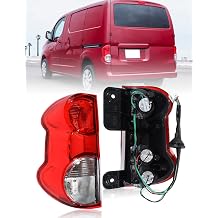 Tail Light for 2009 2010 2011 2012 2013 2014 2015 2016 2017 2018 2019 Nissan NV 200, Taillights Rear Brake lights Lamp, With Halogen Bulbs, With Wire, White Cover 5 pins, Left Driver Side