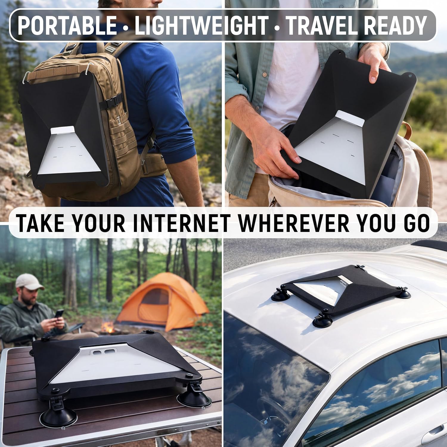 Silicone Mount Compatible with Starlink Mini, Tool-Free Suction Cup Mount, 2-in-1 Satellite Mounting Kit with Protective Silicone Case, Suction Cups and Hooks for Car Windows, RVs, and Outdoor Travel