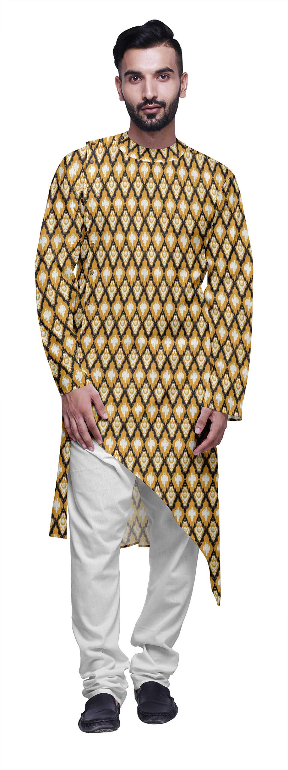 AtasiDesigner Printed Summer Wear Long Kurta With White Pajama Set For Men