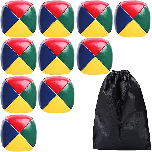 URATOT 10 Pack Juggling Balls Beginners Juggling Balls Durable and Colorful with a Bag for Juggle Toy Game