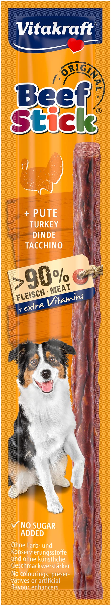 Vitakraft - Beef Stick Pavo, Snack para Perros de Carne de Pavo - 12 g
