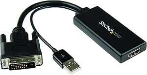 StarTech.com DVI to HDMI Video Adapter with USB Power and Audio - DVI-D to HDMI Converter - 1080p (DVI2HD)