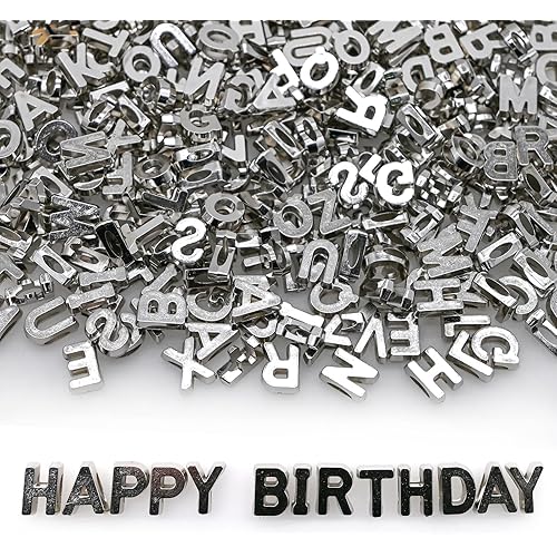 300+ Pcs 15mm Bigger Larger Alphabet Letter Beads A-Z Mixed Plastic Shape Loose Beads for Jewelry Making Bracelets Necklaces Key Chains (Silvery)