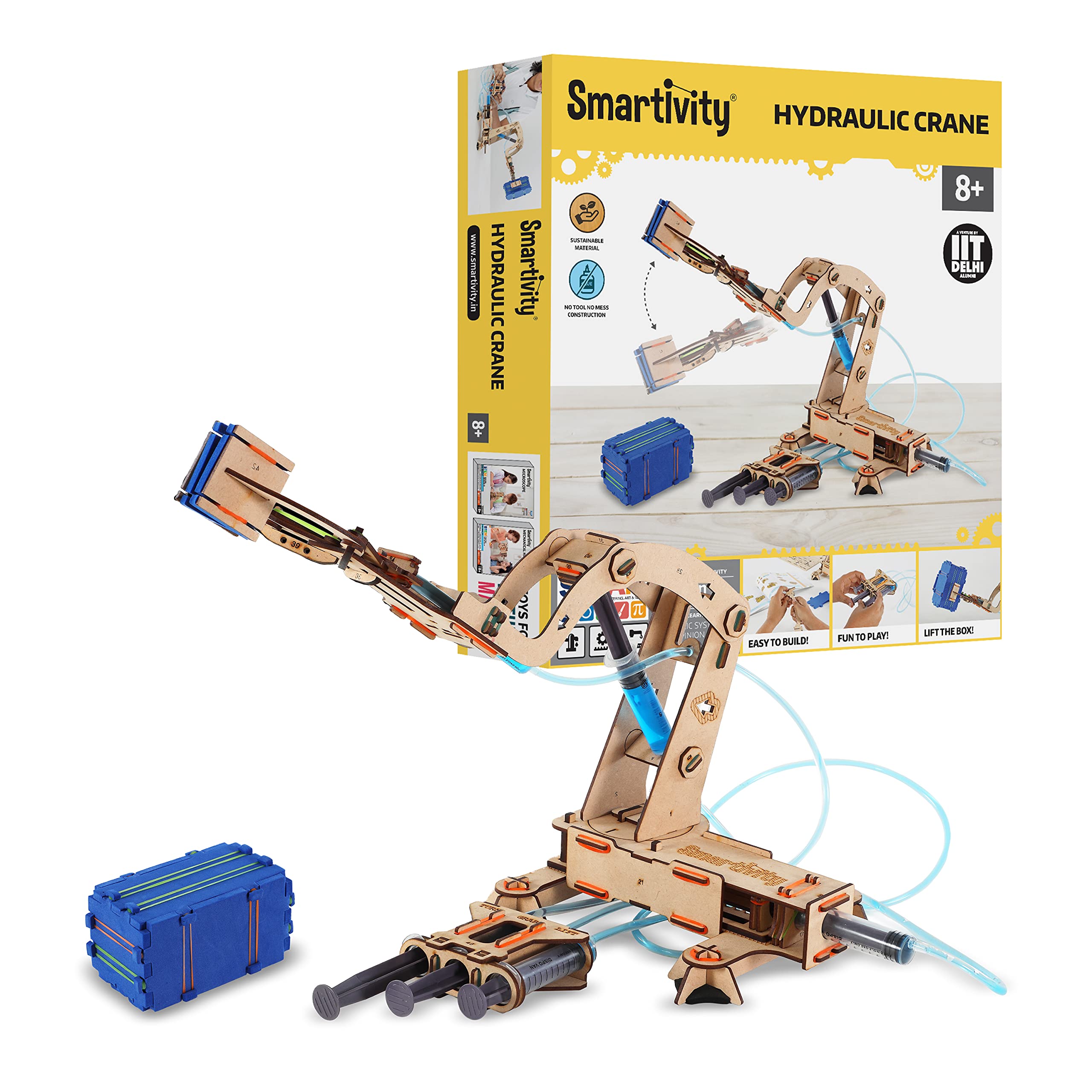 Pump It Move It Hydraulic Crane STEM Educational DIY Toy