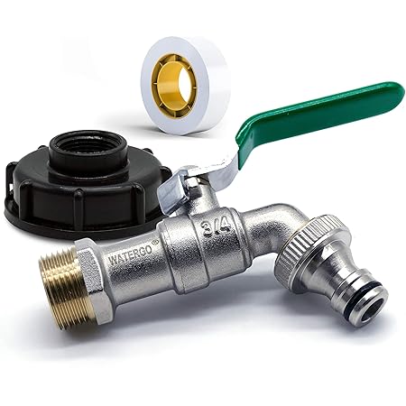 VOXTRADE IBC Adapter mit 3/4" Auslaufhahn für IBC Regenwassertank