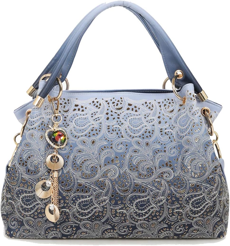 Tisdaini® Women's Handbags Fashion Hollow out Carving Cross-Body Top-Handle Bags Blue