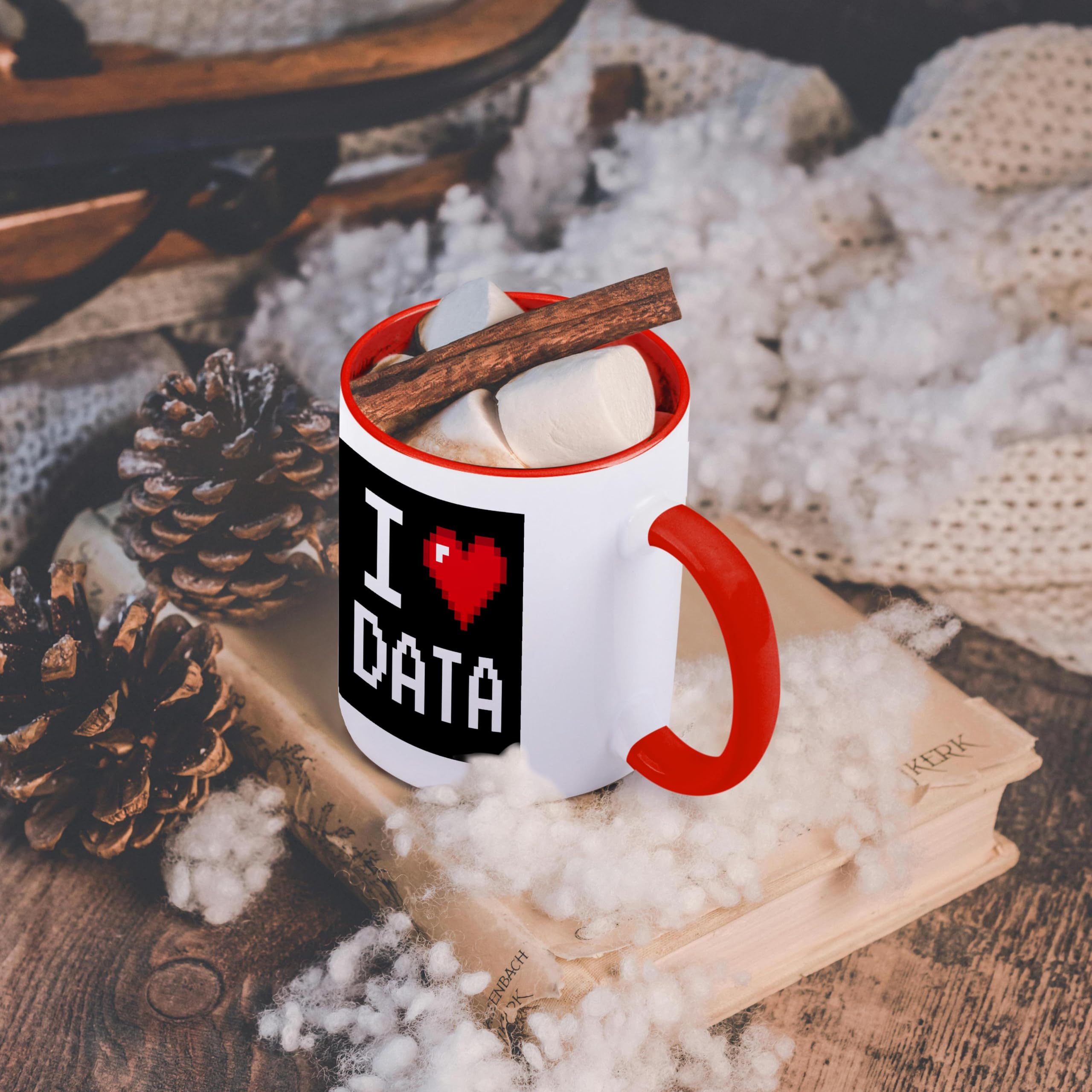 Mensuk Geeky Old School Pixelated Pixels 8-Bit I Heart I Love Data Ceramic  Mug, 15-Ounce : Amazon.co.uk: Home & Kitchen