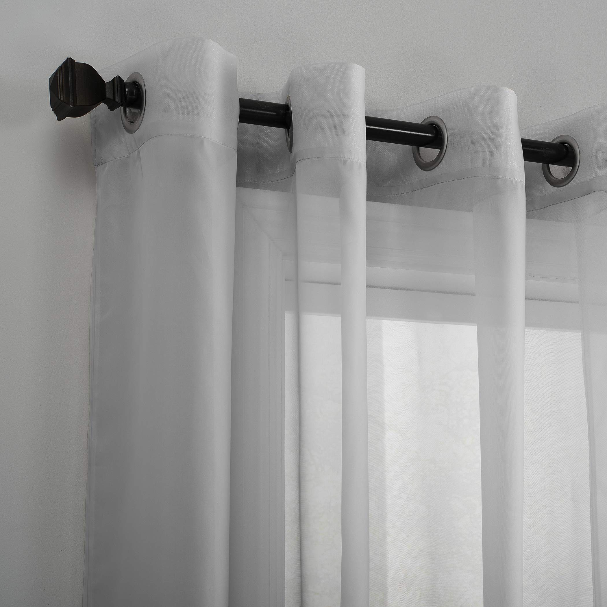 No. 918 Emily Sheer Voile Grommet Curtain Panel, 59" x 84", Silver Gray, W 59" x L 84" (1 Panels) - Image 2