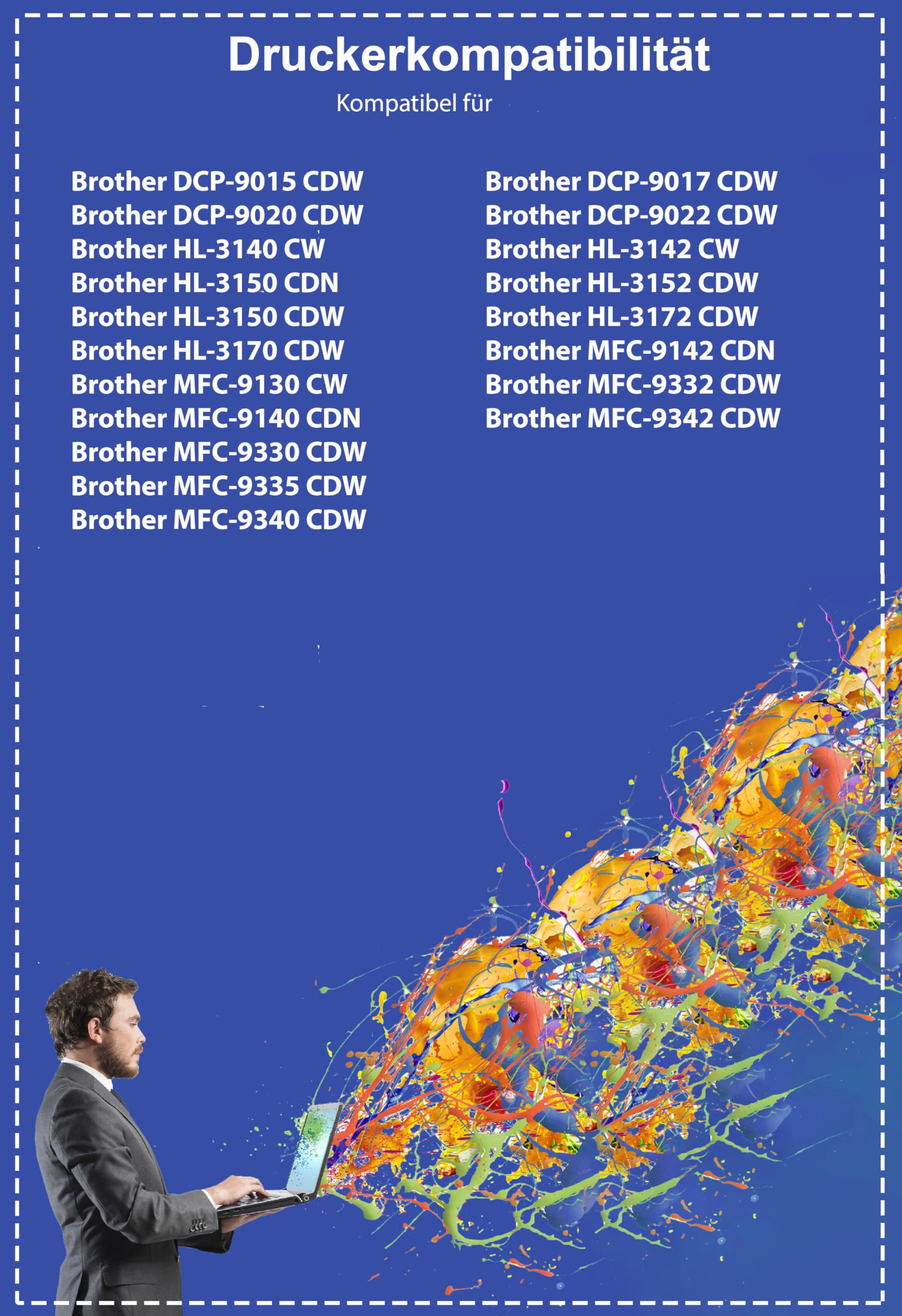 TN241 TN245 XL compatibile con toner Brother TN-241 TN-245 TN242 TN246 per Brother DCP-9022CDW DCP-9020CDW MFC-9332CDW MFC-9142CDN HL-3140CW HL-3142CW HL-3152CDW nero, magenta, giallo, ciano 5. Pack