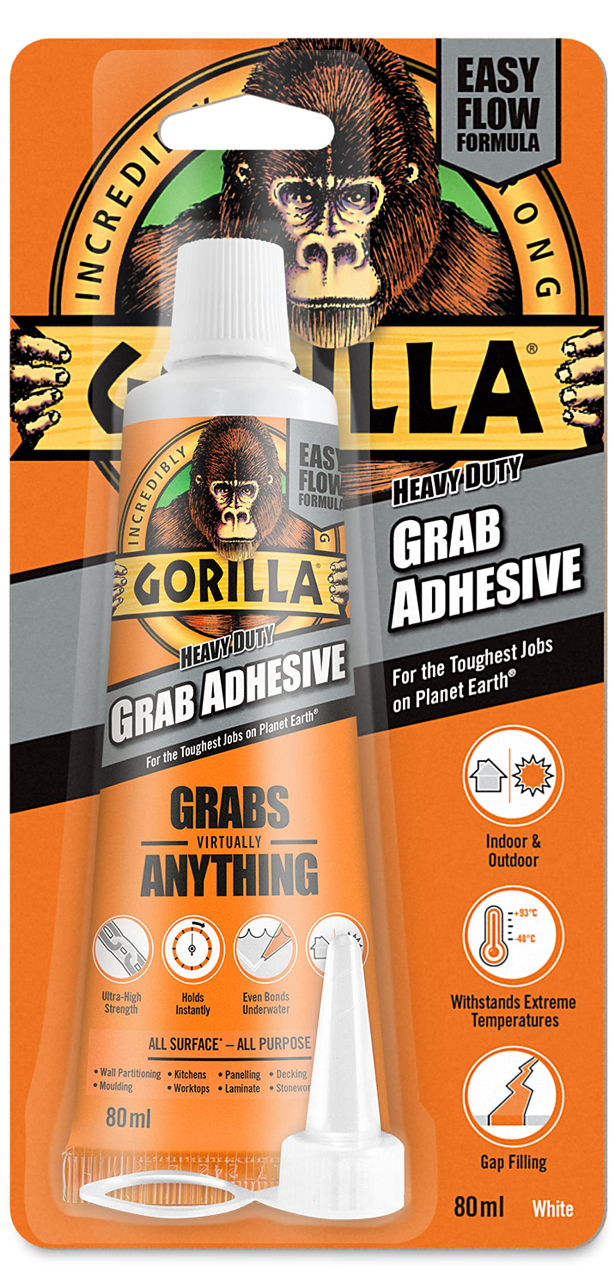 Gorilla Glue Gorilla Heavy-Duty Grab Adhesive White 80ml GRGHDGA80WH