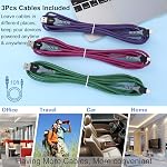 Pofesun [3-Pack,10ft] USB C Cable Fast Charge, Type C Charger Cord Braided USB C Charging Cable Compatible with Samsung Galaxy A10e A20 A50 A51 A71,S20 S10 Plus S10E,Note 20 10, Moto-Purple,Green,Rose | Braided USB to USB C Cable,USBC Phone Charger C