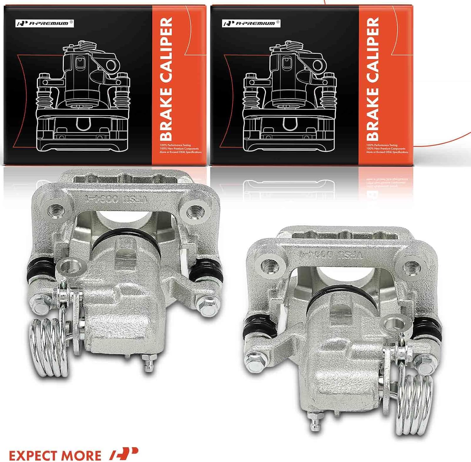 A-Premium Disc Brake Caliper Assembly with Bracket Compatible with Select Ford Models - Mustang 1994 1995 1996 1997 1998, Coupe/Convertible - Rear Driver and Pasenger Side, 2-PC Set