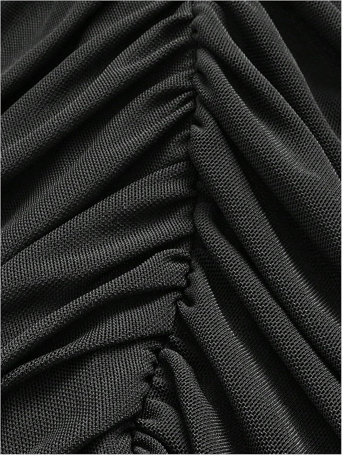 WDIRARA Girl's Ruched Mesh Skirt Bodycon Mini Skirt Stretch Short Skirts - Image 5