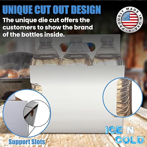 Miniatura 18 de Paquete de 6 bolsas de cartón (bandera americana, 150 unidades) Capacidad para 6 botellas de 12 onzas Envío rápido el mismo día