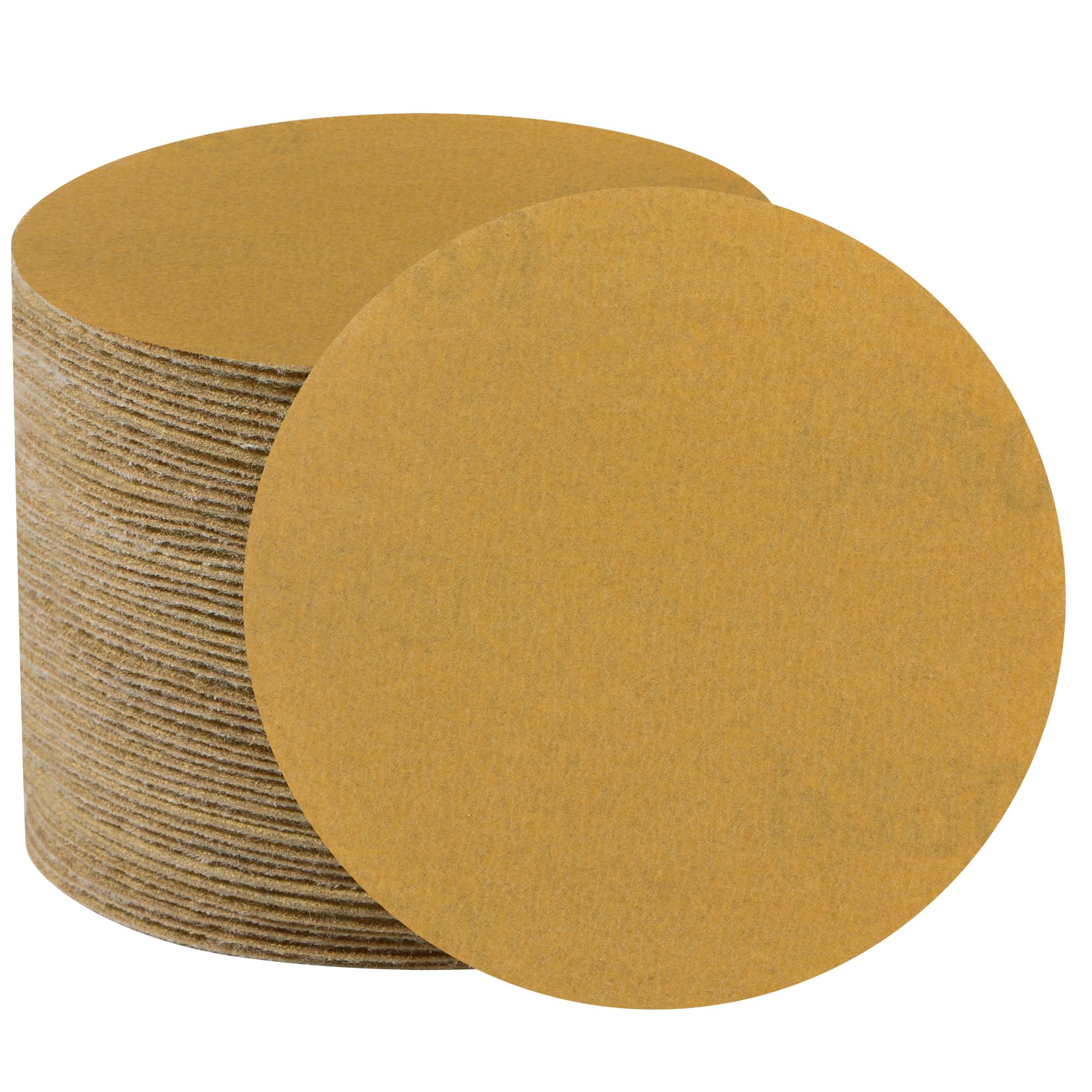 Shawya 3 Inch Sanding Disc 50 PCS Gold Hook and Loop No Hole Sanding Discs 320 Grit Aluminum Oxide Orbital Sander Sandpaper for Wood Auto Body Paint