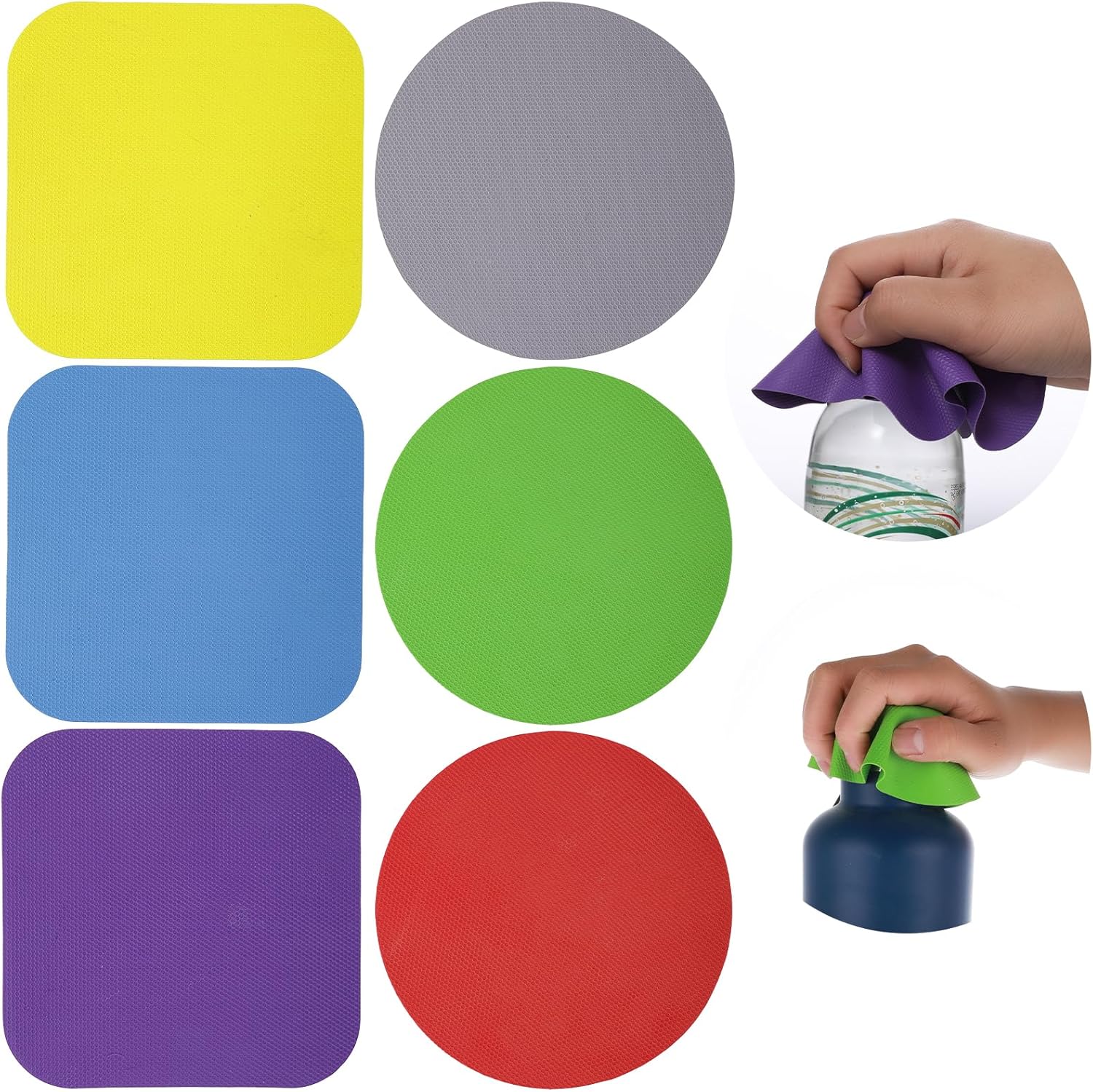 6Pcs Jar Opener Gripper Pads, Reusable Bottle Opener Rubber Jar Gripper for