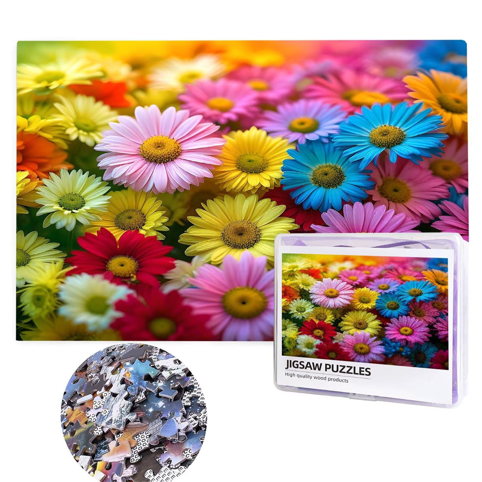 Puzzle 2000 elementów, kwiaty dla dorosłych, drewniane puzzle klasyczne puzzle, stokrotki, puzzle dla dorosłych, sprytne puzzle drewniana Jigsaw, gra zręcznościowa dla całej rodziny, g-211