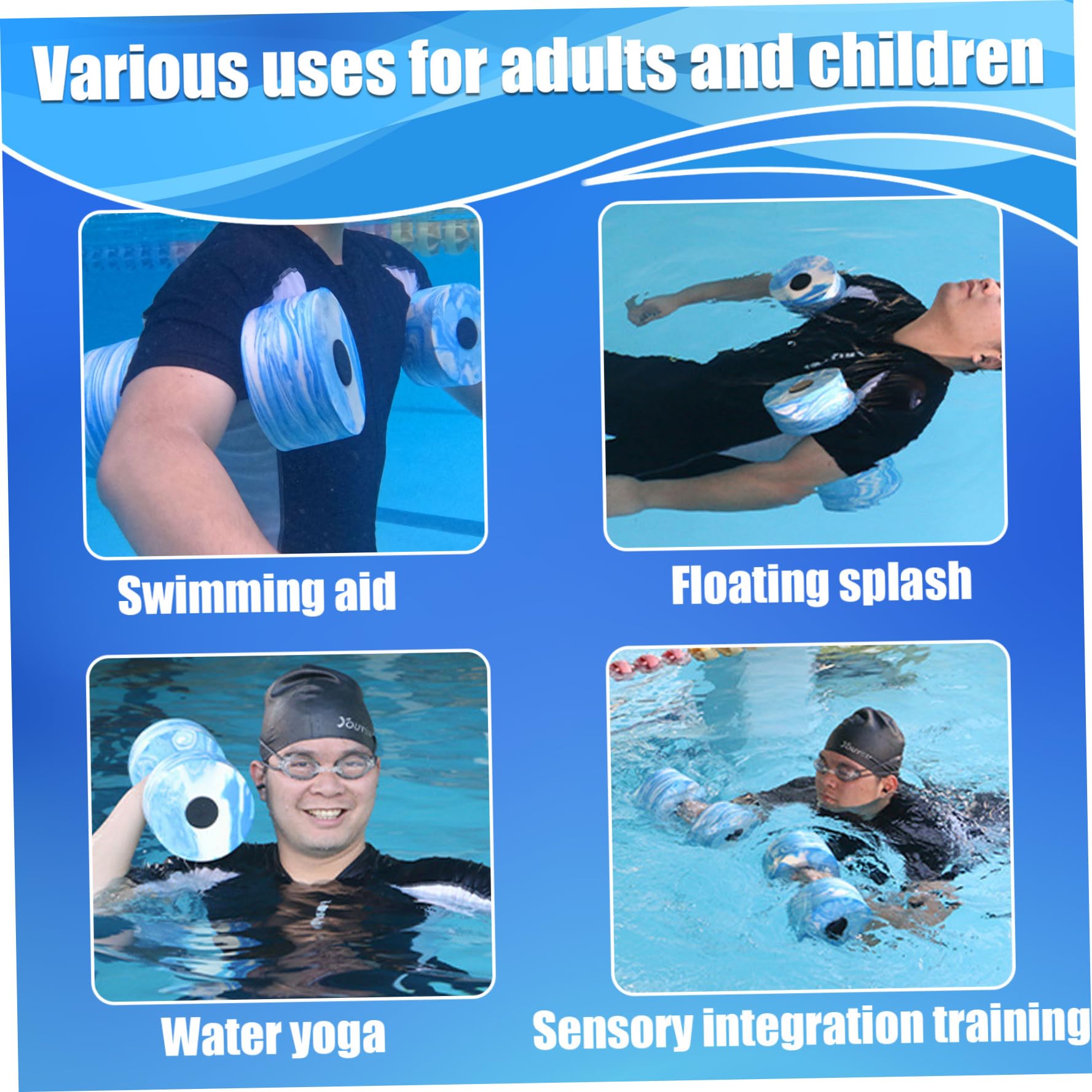 Pesi ad Acqua per Esercizi in Piscina 2 Pezzi Manubri ad Acqua Schiuma EVA Pesi per Piscina Resistenza Attrezzatura per Aerobica Alta Densità per Adulti Palestra Nuoto, Manubri
