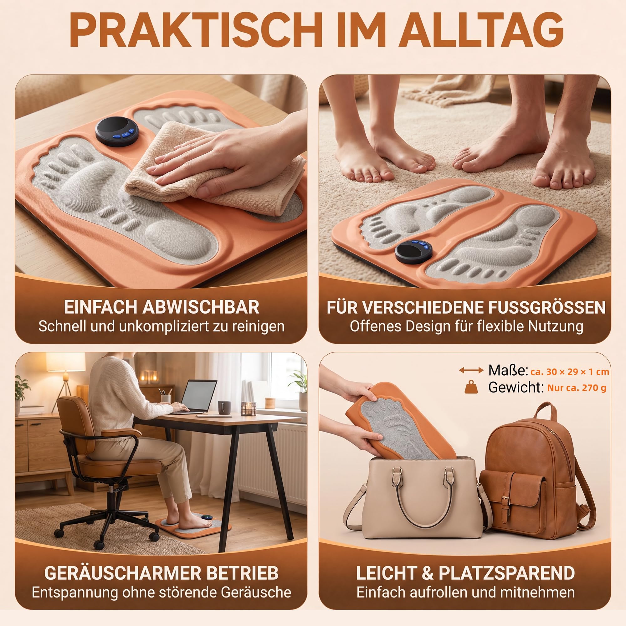 ReNerv3D-Regenerative EMS Fußmassagegerät, Verstellbare Intensitätsstufen