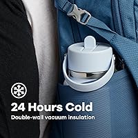 Vista 5 de Hydro Flask - Boca ancha, tapa con popote flexible, color negro (Black), 32 onzas