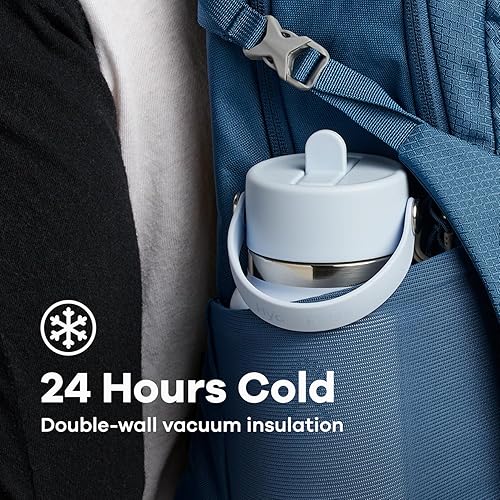 Miniatura 8 de Hydro Flask Botella de agua  Acero inoxidable aislado  Tapa flexible con popote de boca ancha, antiderrames, a prueba de fugas y recargable en 32