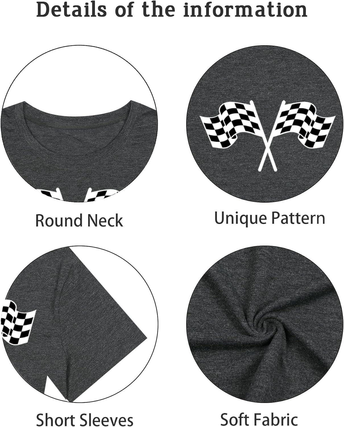 Start Your Engines Shirt for Women Racing Car Tshirts Vintage Checkerd Flag Graphic Tee Tops - Image 4