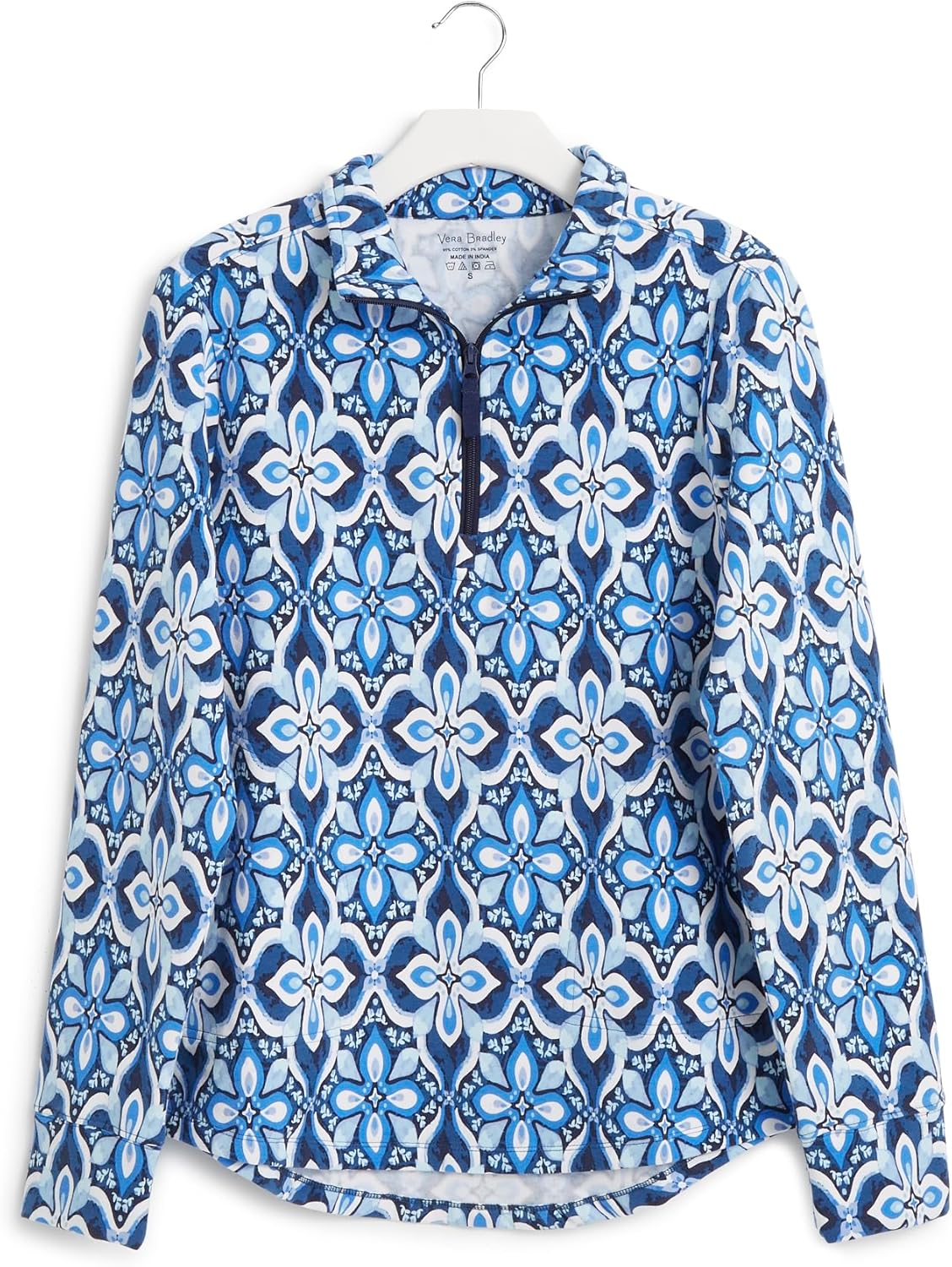 womens French Terry Quarter-zip Sweatshirt With Pockets (Extended Size Range) - Image 3