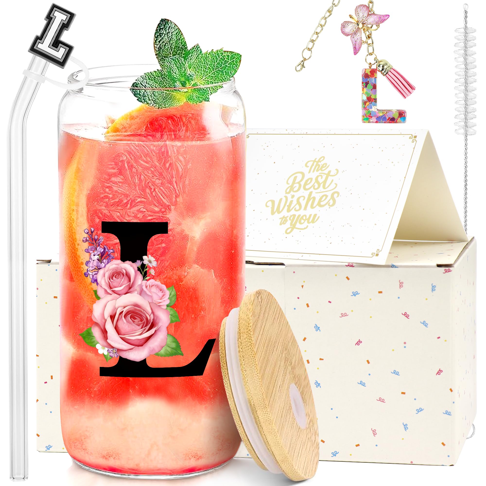 Cadeau Femme Verres avec Paille et Couvercle, Cadeau Personnalisé Cadeaux Anniversaire Femme pour les femmes pour un anniversaire, Noël, la Saint-Valentin (L)